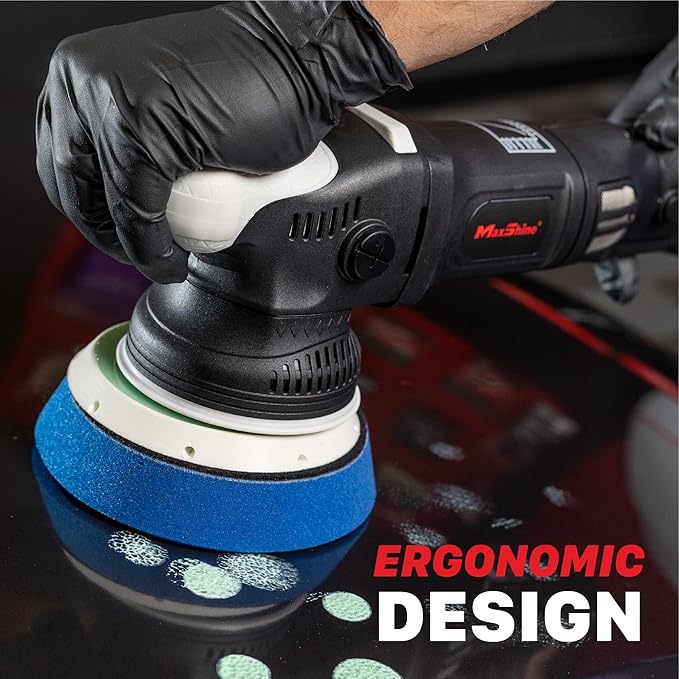 Maxshine M15 Pro Dual Action Polisher – 15mm Long Throw, 1000W Power, 5″ Backing Plate, Variable Speed 2,500–5,000 OPM, Low Vibration Ergonomic – Professional Car & Marine Paint Correction Buffer