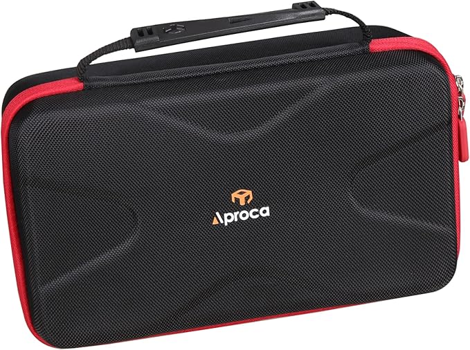 Aproca Tire Inflator Case Compatible with AstroAI Portable Air Compressor Tire Air Pump and Accessories-Black with Red zipper (Case Only)