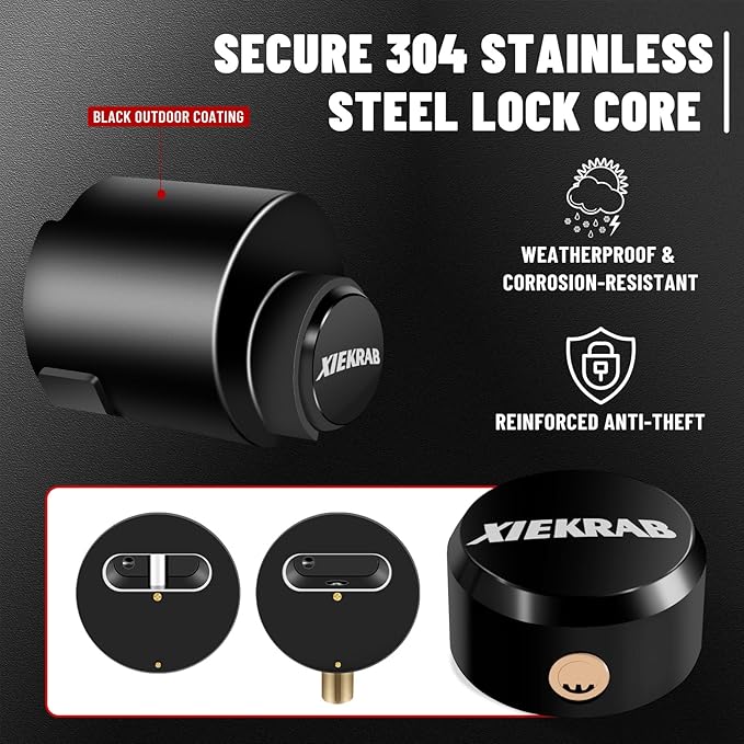 2-5/16” Trailer Coupler Lock, Heavy-Duty Anti-Theft Trailer Hitch Lock with 304 Stainless Steel Core, Fits RV, Boat, Utility & Cargo Trailers, Black