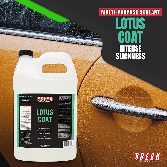 Oberk Lotus Coat SiO₂ Spray Sealant – High Gloss Spray for Cars – Touchless or Wipe-On – Protects Paint, Wheels & Glass – Safe for Coatings – Easy Car Wax Alternative (128 oz)
