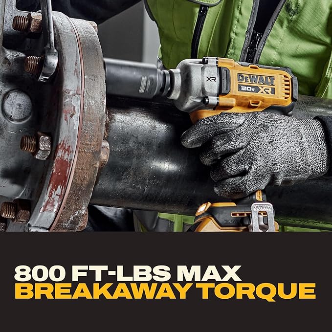 DEWALT Impact Wrench 1/2, 20V MAX XR Brushless Cordless Impact Gun With Hog Ring Anvil Kit, Includes 4 Ah Battery and Charger, Mid-Torque (DCF891QQ1)