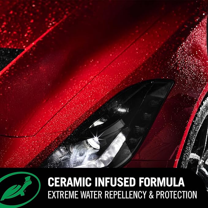 Turtle Wax Hybrid Solutions Ceramic Wet Wax, Spray on Car Wax for 1-Step High Gloss Shine and Ceramic Coating Protection for Paint, Wheels,Glass and More, Extreme Water Beading, 26 oz (Pack of 2)