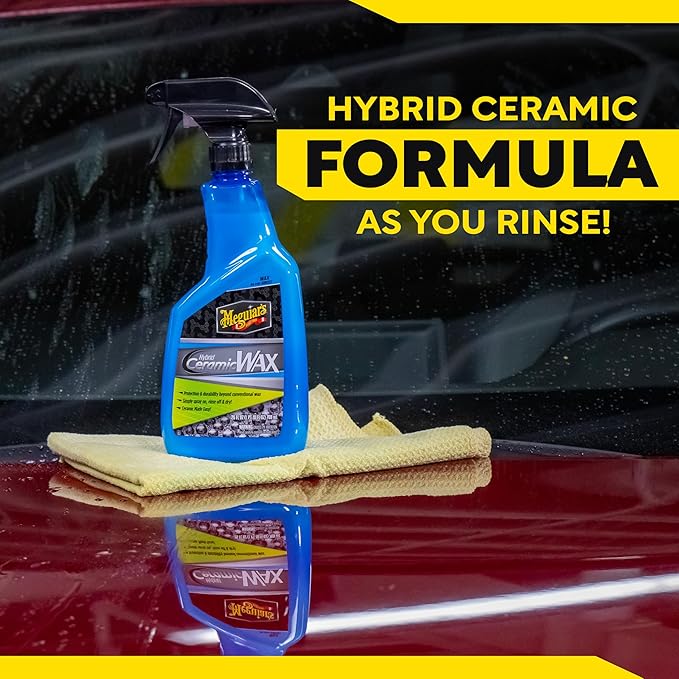 Meguiar's Hybrid Ceramic Wax, Easy-to-Use Spray Wax for Car Detailing with the Superior Protective Power of Advanced SiO2 Hybrid Barrier Technology, 26 Oz Spray Bottle