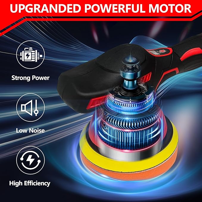 Cordless Car Buffer Polisher for Milwaukee 18V Battery, 6 Inch Portable Orbital Buffer Polisher Kit, 8 Variable Speed Car Polisher for Car Detailing/Polishing/Waxing (Battery Not Include)