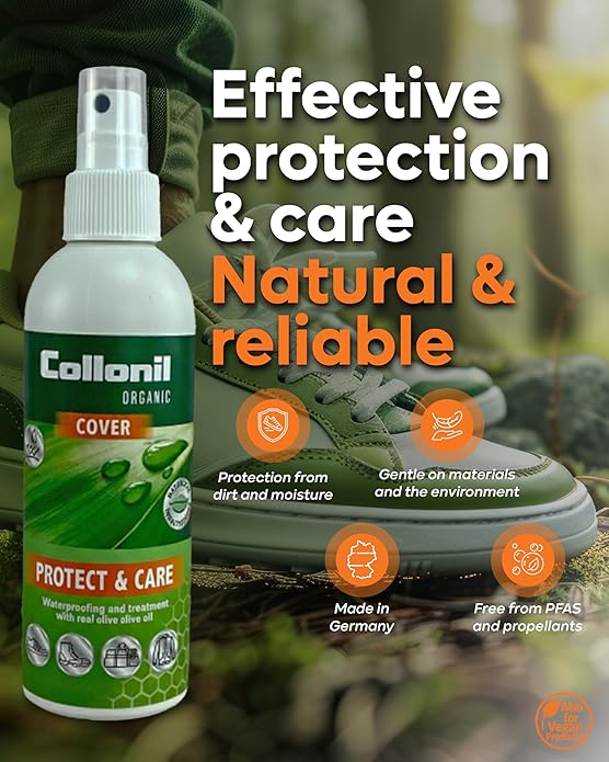Collonil Organic Protect & Care XL 6.76 Fl Oz – Sustainable Protection & Care for Leather & Textiles, Protects Against Dirt, dust & Moisture with Natural Ingredients - Made in Germany