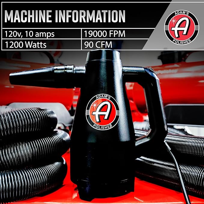 Adam's Polishes Mini Air Cannon - Handheld High Powered Filtered Car Wash Dryer Blower| Dry Before Car Cleaning, Car Detailing, Car Wax, or Ceramic Coating | Auto Tool Kit Gift Boat RV Motorcycle