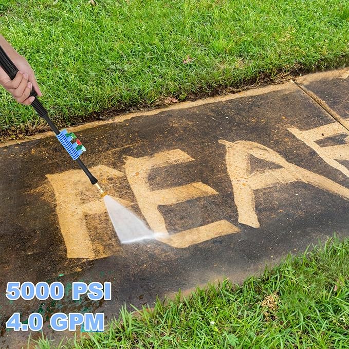 5000PSI 4.0GPM Heavy Duty Electric Pressure Washer with 33 FT Extension Hose, 4 Quick Connect Nozzles and Foam Cannon for Cars/Fences/Driveways/Patios/Home Cleaning, Blue