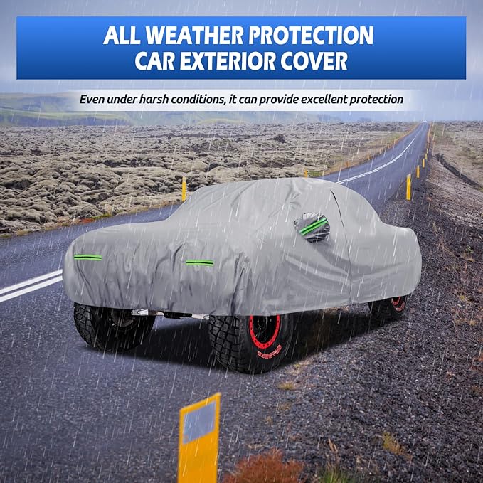 Car Cover Fit for Honda Ridgeline 2006-2026, Migaven Waterproof Full Exterior Cover Sun Rain Protection with Door Zipper and Cotton Lining