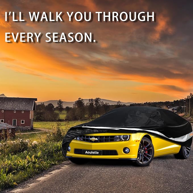 Chevrolet Car Cover Custom-Fit Car Cover for Chevrolet Camaro, Waterproof All-Weather Car Cover, Lightweight Full Exterior Cover for Outdoor Protection Against Sun, Rain, Dust, Snow, and Wind.