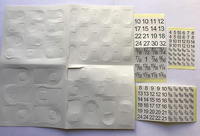Peg Dots (white, 40 pcs) for Labeling Sockets (SAE/metric) - Accessory for ORGANIZER GENIE Pegboards to Label Sockets for size/standard