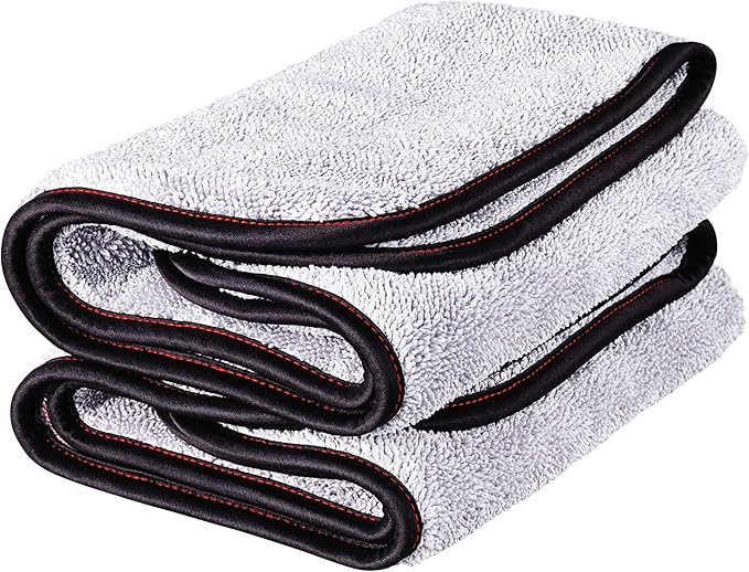 Griot's Garage PFM Terry Weave Microfiber Towel for Car Cleaning, Drying and Polishing, Vehicle Detailing, Scratch-Free, 16” x 16”, Set of 2, 55586