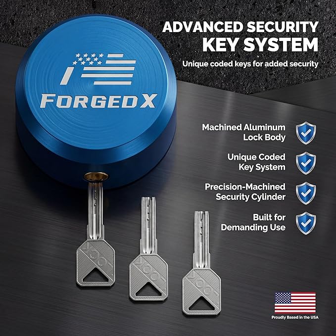 Trailer Lock Heavy Duty Anti Theft Lock Fits 2 5/16-Inch Couplers, Secures Safety Chains, for Trailers, RVs, and Boats (Blue)