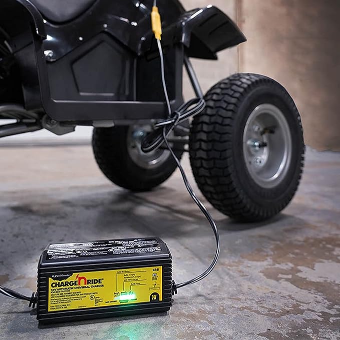 Schumacher Electric 24 Volt Universal Battery Charger for Ride on Toys - Charge 'N Ride CR8-1.5 Amp, Fully Automatic - Compatible with Dynacraft and Razor