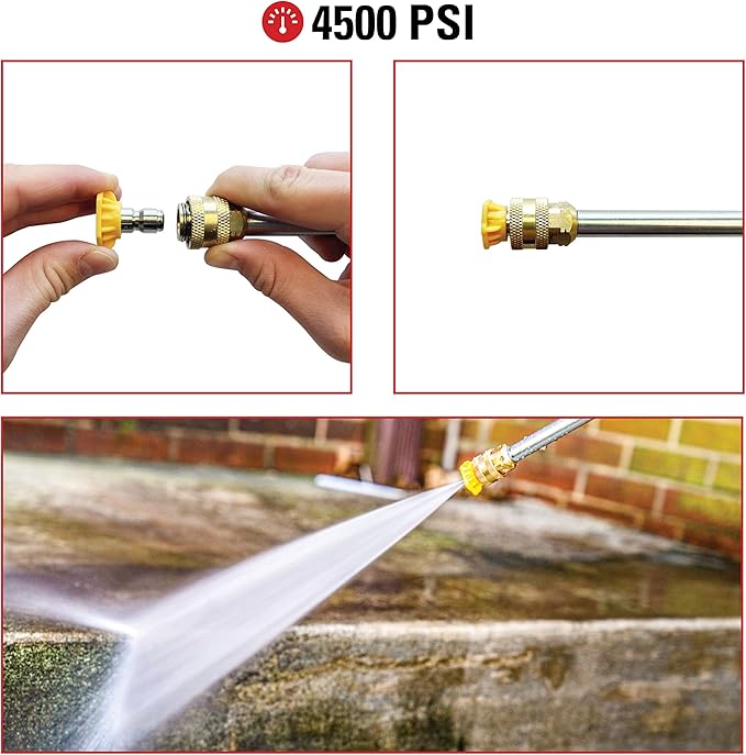 Simpson Cleaning 80146 4500 PSI Universal Pressure Washer Nozzles, 1/4-Inch Quick Connect, Hot- and Cold-Water Compatible, Set of 5