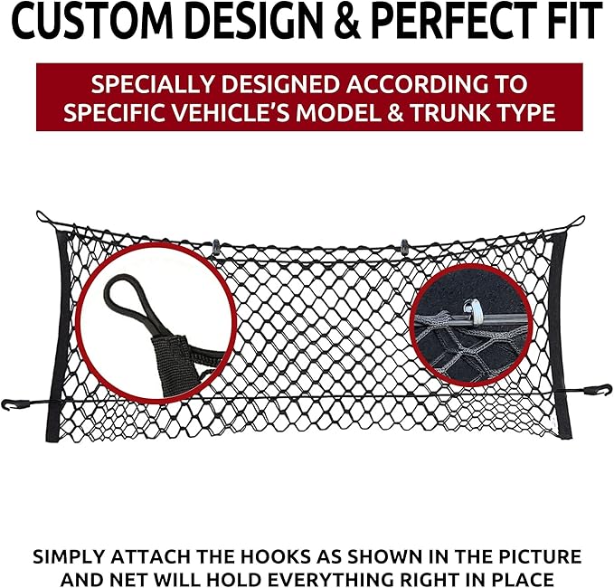 Envelope Style Trunk Mesh Cargo Net for GMC Acadia Buick Enclave Chevy Traverse 2010-2025, Automotive Exterior Accessories - Premium Car Storage Organizers, Cargo Bed Net For Pickup Truck