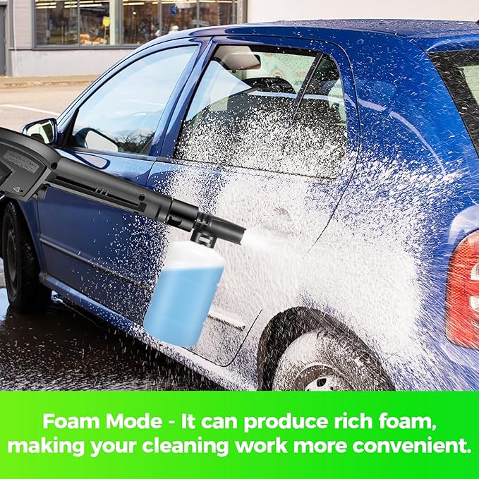 Pressure Washer 4800 PSI Power Washers Electric Powered with 33ft Pressure Hose, 4 Nozzle and Foam Cannon, Powerwashers for Home, Cars, Patio, Light Green