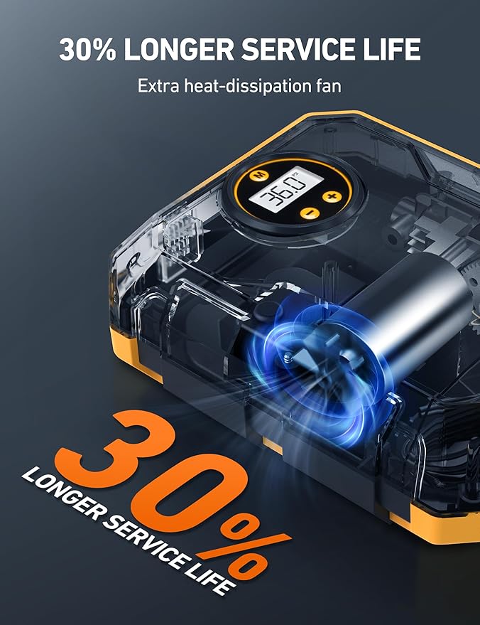 AstroAI Tire Inflator Air Compressor 12V DC Portable Air Compressor Car Accessories Auto Tire Pump 100PSI with LED Light Digital Air Pump for Car Tires Bicycles Other Inflatables (Pack of 2)