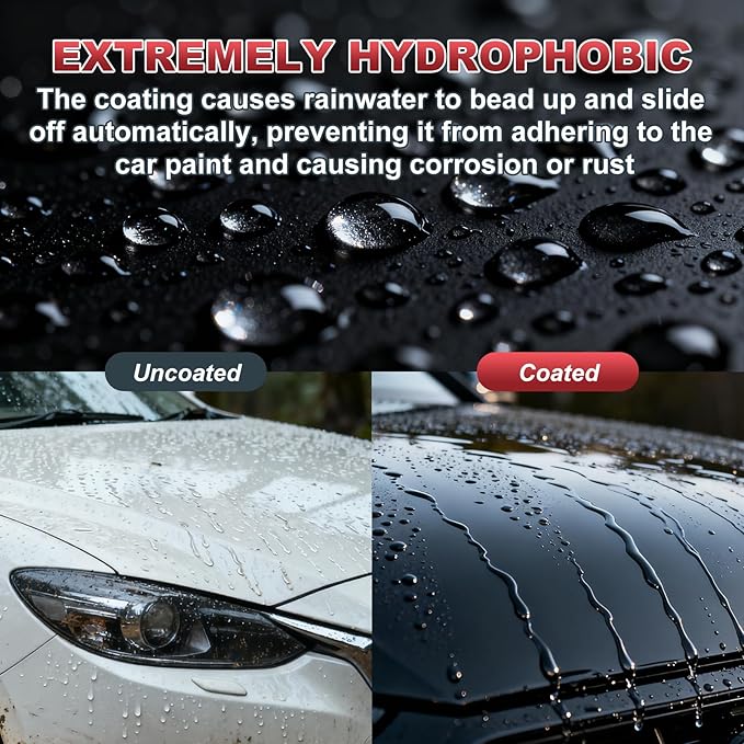 Pro-Grade Sio2 Ceramic Coating Spray 6.8 oz - Super Hydrophobic Water Beading & Deep Gloss Paint Sealant - 3 Months of Long-Lasting Shine & Sleek Slickness - Ultimate All-Season Defense