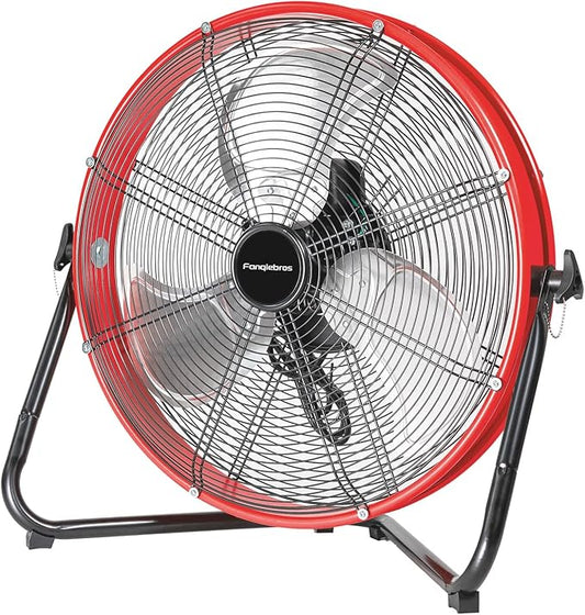 20" High Velocity Metal Floor Drum Fan, 4500 CFM Heavy Duty Industrial Shop Fan, 3 Speed, 360 Degree Tilt, Wall Mounted & Floor Design for Warehouse, Commercial, Barn, Garage - UL Safety Listed