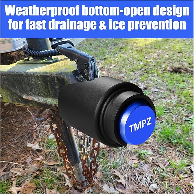 TMPZ Upgraded Heavy Duty Steel Trailer Hitch Lock for Most 2 Inch Couplers – Coupler Lock Secures Safety Chains, Anti-Theft Weatherproof Protection for RV, Pickup, Camper & Utility Trailers (Blue)