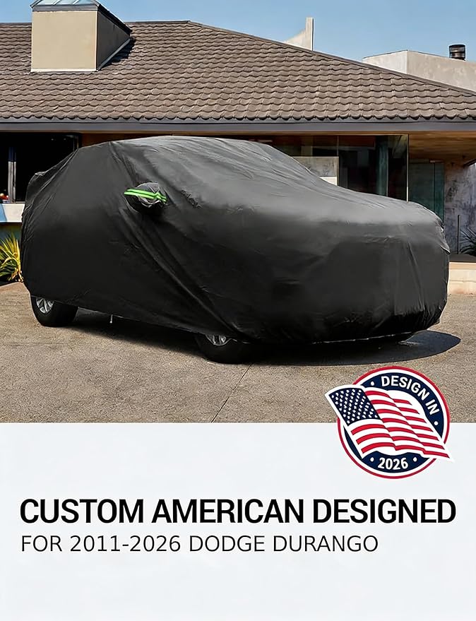 Proadsy Car Cover for 2011-2024 2025 2026 Dodge Durango, Waterproof All Weather for Automobiles, Windproof Snowproof Rain Hail Sun UV Protection Full Outdoor Indoor Exterior Car Covers, Black