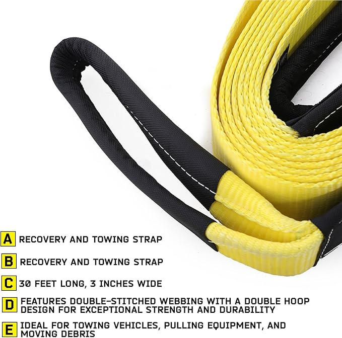 SmittyBilt TOW STRAP 3IN X 30FT - SBCC330