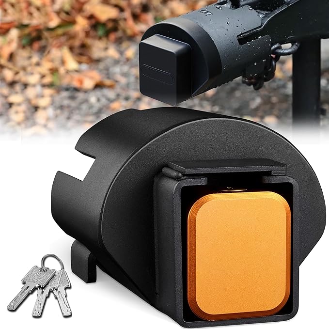 Trailer Hitch Lock for 2-5/16" and 2" Coupler (Upgrade 2025), Heavy Duty Anti-Theft Trailer Lock, Ultra-Thick Solid Steel, Pry-Resistant Brass Locking Core, Trailer Coupler Lock for RV, Trailer, Boat