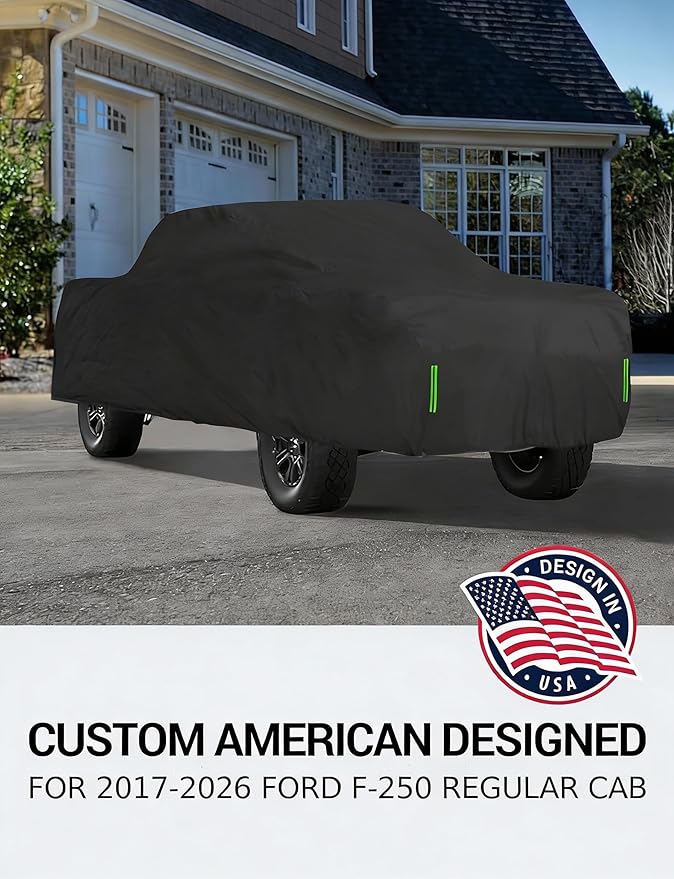 Proadsy Car Cover for 2017-2025 2026 Ford Super Duty F-250 Regular Cab 8 ft Bed All-Weather Windproof Waterproof UV Protection Defense Against Rain Snow Dust Sun Outdoor Truck Cover