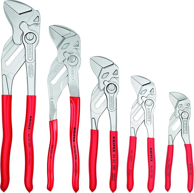 KNIPEX 5 Pc Pliers Wrench Set with KNIPEX 3 Piece Cobra Pliers Set