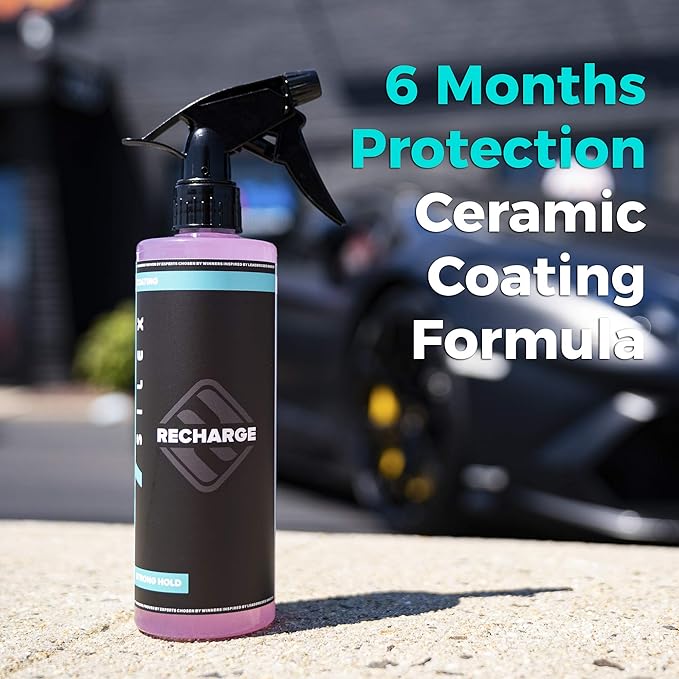 HydroSilex Recharge Car Ceramic Coating - Wet/Dry Applied Protective Ultra Hydrophobic Ceramic Detail Spray Replaces Wax & Sealants - DIY Friendly Car Care Products 6 Months Of Protection - 16 Ounces