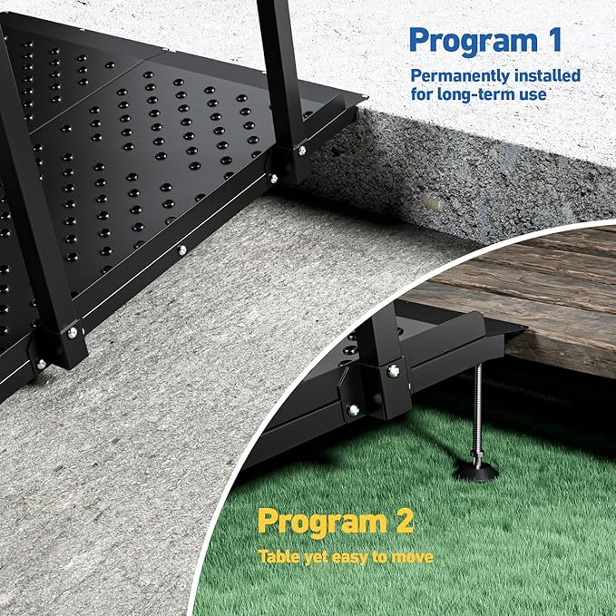 Wheelchair Ramp with Handrails, Heavy Duty Mobility Ramp for Steps & Curbs, Up to 770lbs Capacity, Non-Slip Surface with Reflective Strips for Wheelchairs, and Walkers, 49" L x 36" W