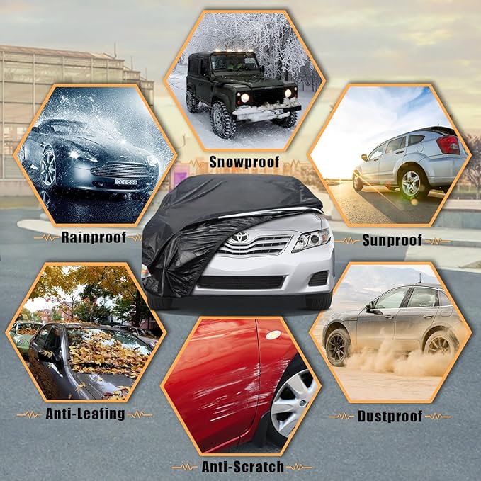 Toyota Car Cover Custom Fit for Toyota Camry/Solara, Waterproof Car Cover for Automobiles All Weather, Lightweight Full Exterior Cover Outdoor Sun Rain Dust Snow Wind Protection.