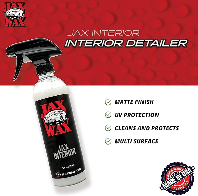 Jax Wax Interior Detailer - One Step Cleaner and Conditioner, Car and Boat Interior Cleaner, 16 Ounce