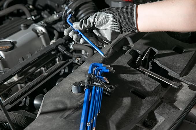 ARES 44036 – 44-Piece Hex Key Set – Combo Key Wrench Set Includes SAE, Metric, Torx, and Torx Ball End Wrenches – High Visibility Anti-Slip Coating – Storage Cases Included