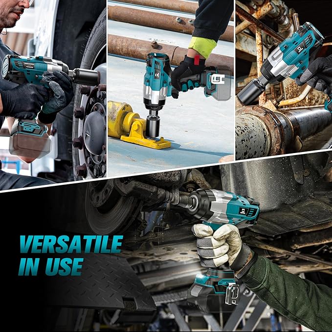Cordless Impact Wrench 1/2 inch Compatible with Makita Battery: 1700FT-LBS High Torque Impact Wrench Heavy Duty Tool - Brushless Electric Impact Gun Includes LED Work Light - Bare Tool Only