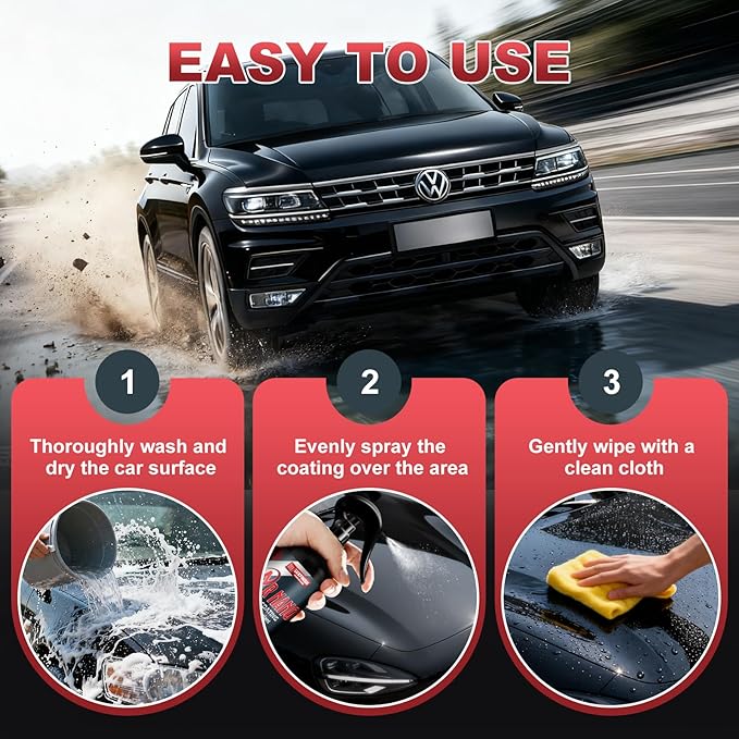 Pro-Grade Sio2 Ceramic Coating Spray 6.8 oz - Super Hydrophobic Water Beading & Deep Gloss Paint Sealant - 3 Months of Long-Lasting Shine & Sleek Slickness - Ultimate All-Season Defense