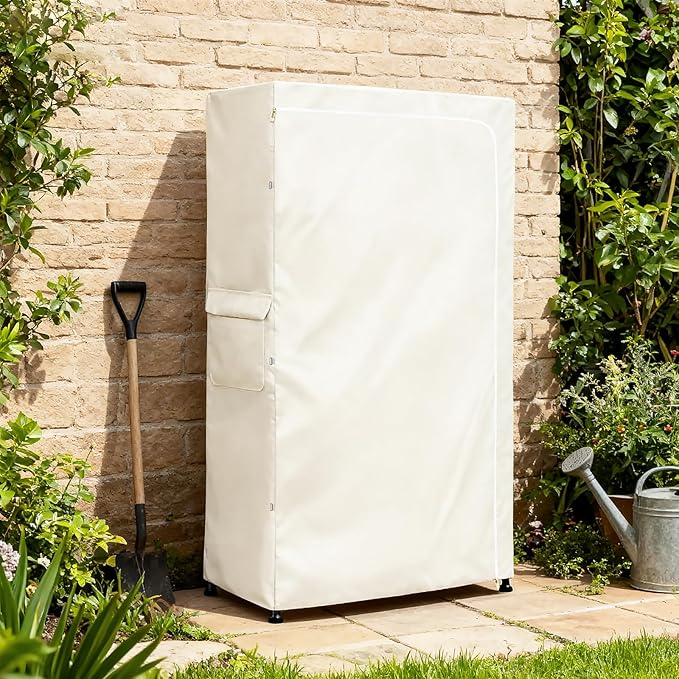 Rileytee Wire Shelf Cover,Heavy Duty 600D Dustproof Waterproof Shelf Covers for Shelving,Outdoor Storage Rack Cover for Wire Rack with Zipper,White,48"W x 20"D x 72"H ﻿