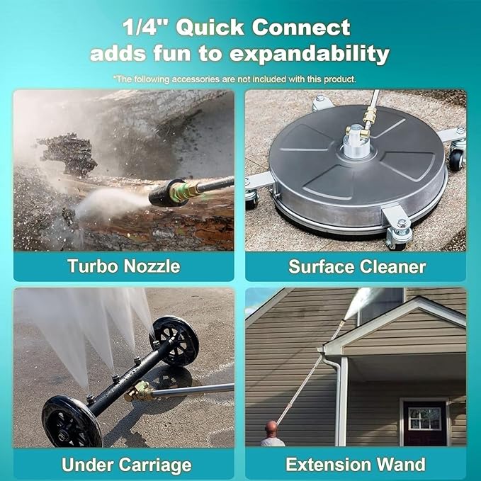 Electric Pressure Washer Adjustable 5000PSI 4.0 GPM High Power Washers with 33ft Hose Reel, 4 Nozzle and Foam Cannon, Power Washers Machine for Home, Cars, Patio (Navy Blue)