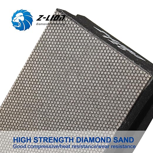 Z-lion Electroplated Diamond Polishing Hand Pads Arc Shape Back Grits 120 for Stone Glass Concrete Granite Marble-Set of 4 Pcs