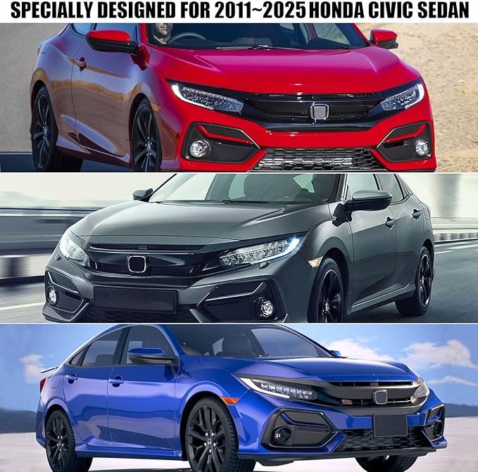 Waterproof Car Cover Compatible with Honda Civic Sedan 2011-2025, Black Car Cover with Inner Cotton & Safety Lock for Snow Rain Dust Hail Sun Protection