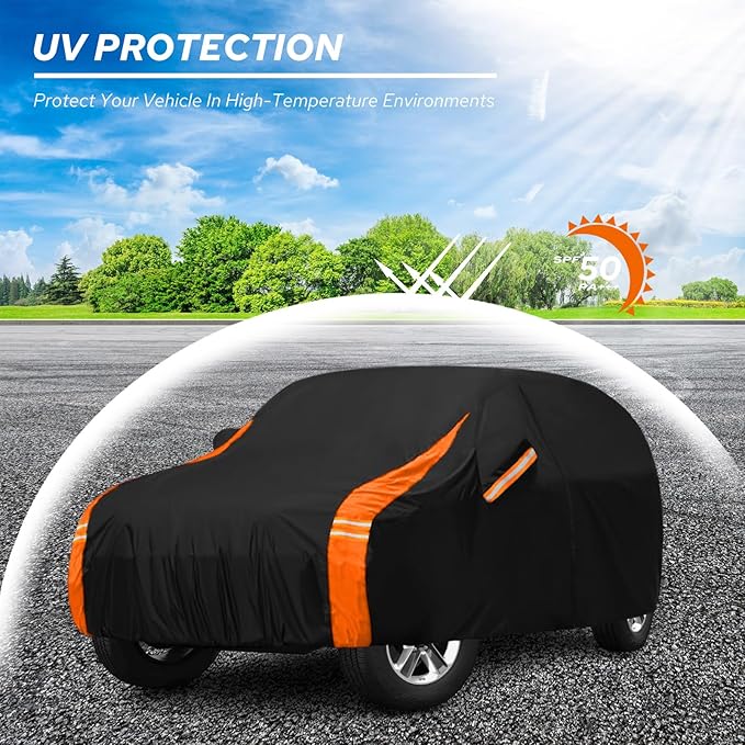 10-Layer for Toyota RAV4 Car Cover Waterproof All Weather for Automobiles, Outdoor Full Cover Soft Cotton Lining Rain Snow UV Protection with Door Zipper, Fit for Toyota RAV4 2006-2025