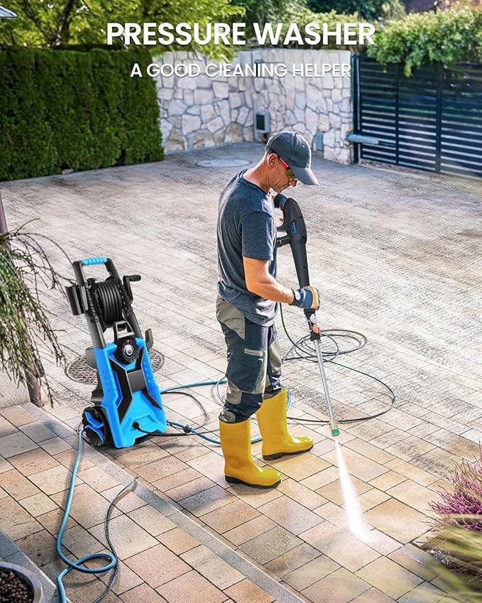 5000PSI Pressure Washer Adjustable Pressure,Power Washer with Foam Cannon,4 Nozzles,33FT Hose and 500ml Soap Bottle for Home/Cars/Driveways/Patios/Fences