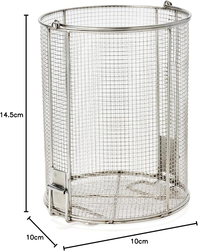 Dip N’ Drain – Stainless Steel Part Cleaning Strainer Basket for 5-Gallon Buckets (Bucket Included) | 1/4″ Mesh, Swing Handle, Perfect for Mechanics, Auto Parts, Garage, Shop & Home Workshop Cleaning