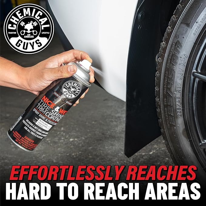 Chemical Guys TVDSPRAY101 Nice & Wet Tire Shine Trim Coating for Rubber, Plastic and Vinyl, Safe for Cars, Trucks, SUVs, Motorcycles, RVs & More, 14.5 fl oz