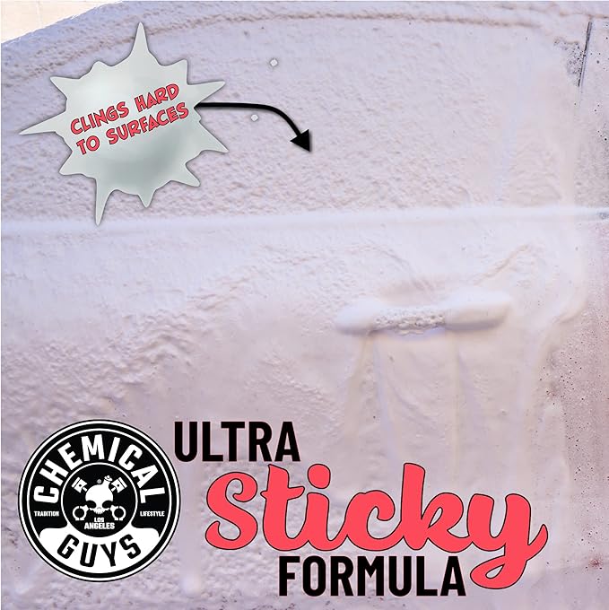 Chemical Guys CWS21564 Sticky Snowball Ultra Snow Foam Car Wash Soap (for Foam Cannons, Foam Guns or Bucket Washes) for Cars, Trucks, Motorcycles, RVs & More 64 fl oz (Half Gallon) Cherry Scent