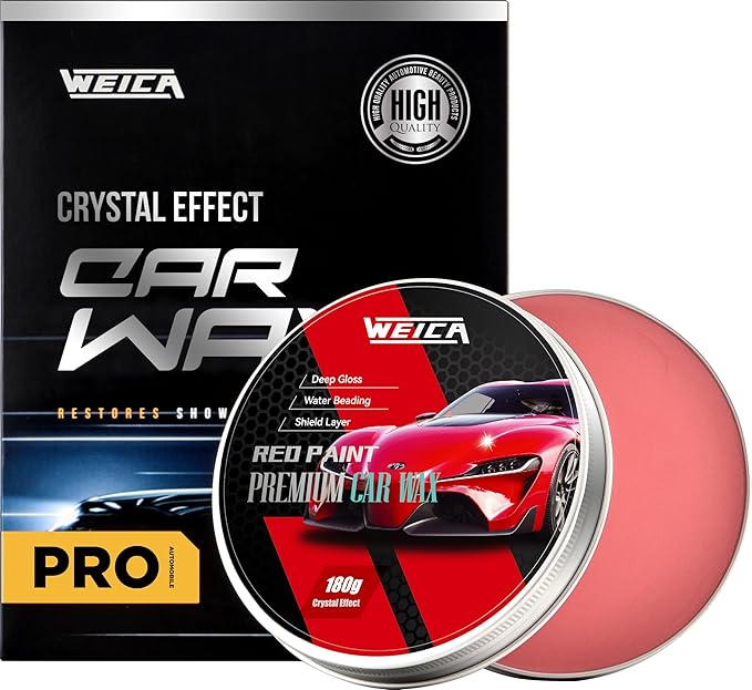Car Wax for Red, Orange & Warm Color Paints | Sun Fade Defender & Metallic Pop | 180g Paste