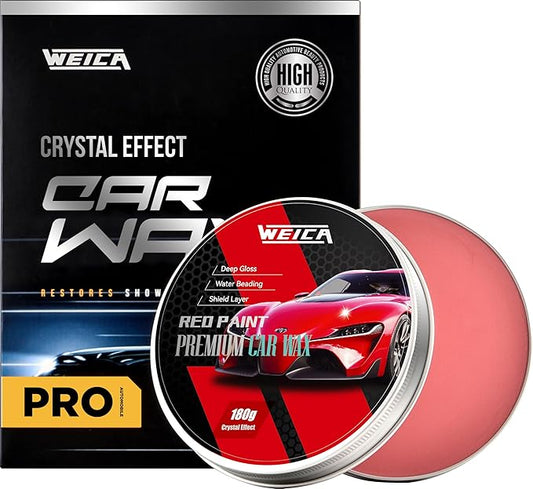 Car Wax for Red, Orange & Warm Color Paints | Sun Fade Defender & Metallic Pop | 180g Paste