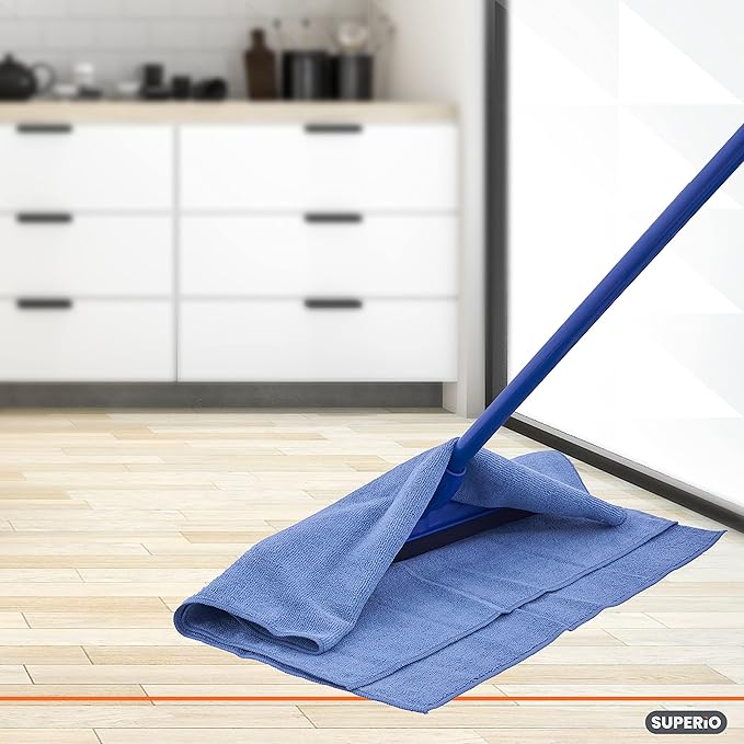 Superio Microfiber Squeegee Mopping Towel Extra Large Miracle Cloth 20 x 30 Streak Free Microfiber Floor Cloth-Rag for Cleaning House, Kitchen, Bathroom-Scratch Free- 6 Pack