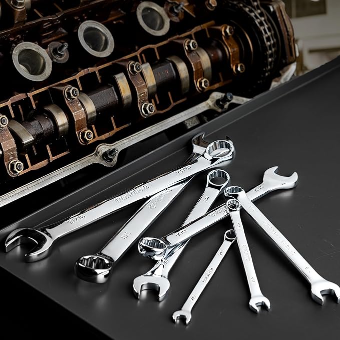 DURATECH 3/4" Combination Wrench, SAE, CR-V Constructed with Mirror Polish, 12-Point, 15-Degree Offset