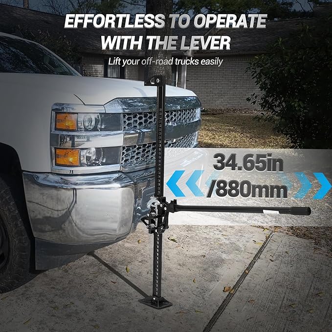 GarveeTech 48" Farm Jack, 3 Ton Capacity Ratcheting Off Road, Utility Heavy-Duty F-arm J-ack for Tractor, Truck, SUV, Lift Height 5.12-41.14 inches